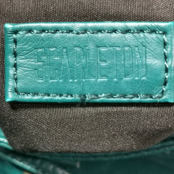 Aqua/Brass Faux Leather Crossbody EUC #245 - Picture 15 of 16